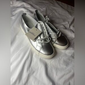 Superga Women's Metallic Silver Sneakers